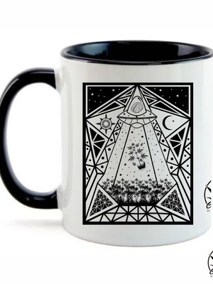 Caneca de cerâmica abdução cannábica