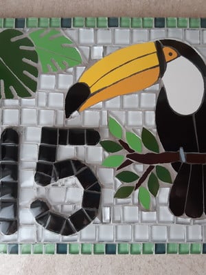 Número de casa em mosaico