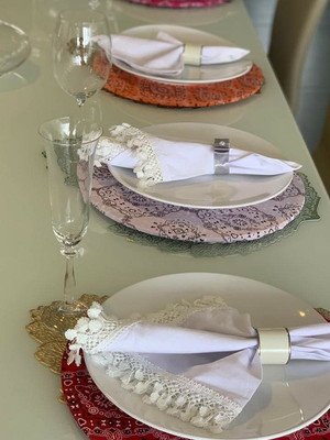 Kit com 6 capas para sousplat mariliana de mandala