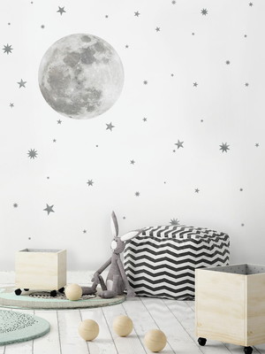 Adesivo de estrela e lua - kit com lua + 250 estrelas