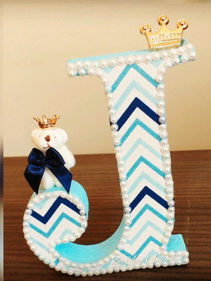 Letra decorada mdf 12cm
