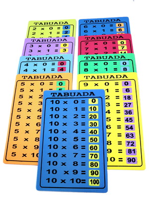 Jogo educativo tabuada com resultados de encaixe em e.v.a