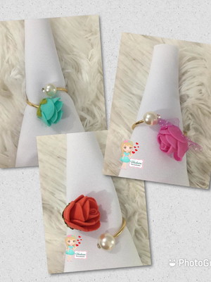 Porta guardanapos com perola + florzinha em e.v.a
