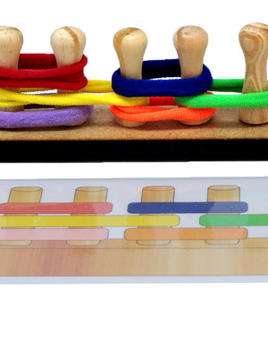 Jogo pedagógico sequência lógica de cores gominha em m.d.f