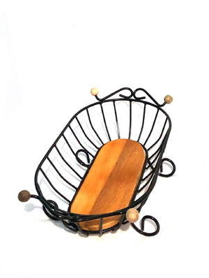 Fruteira pequena oval mesa rustica artesanato resistente