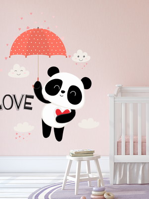 Adesivo de parede panda love