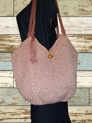 Bolsa em crochet modelo didá terra