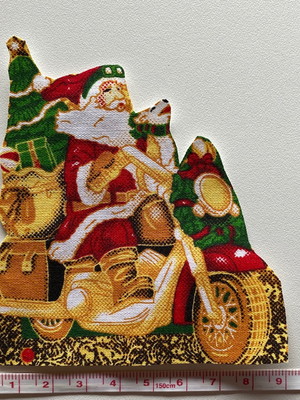 2 patch aplique termocolante papai noel na motocicleta