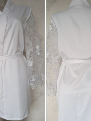 Robe para noiva com renda na manga