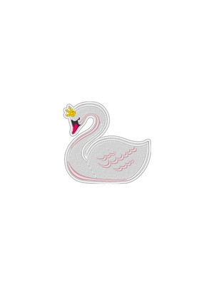 Patch bordado termocolante cisne coroa - modelo1