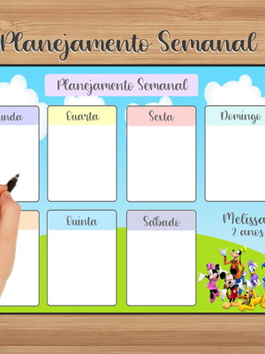 Planejamento semanal (verso imã) - a casa do mickey mouse