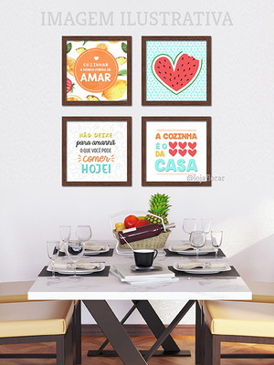 Quadros completos cozinha. com frases. decoração moderna