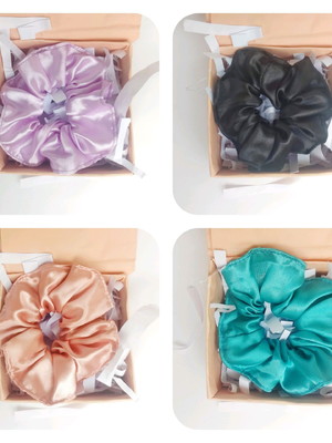 Scrunchies de cabelo de cetim
