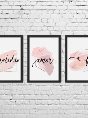 Quadros gratidão amor e fé