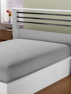 Lençol cama king cinza com elástico algodão 150 fios