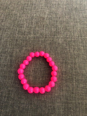 Pulseira infantil rosa neon
