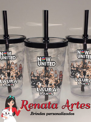 Copo com canudo 500ml now united