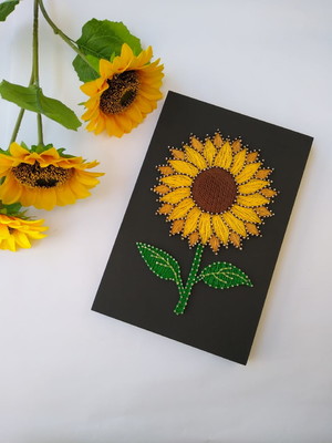 Quadro de string art - girassol