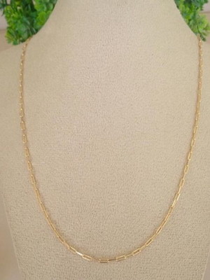 Corrente elos masculina 60cm banhada a ouro