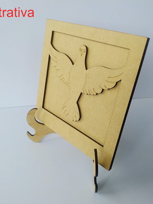 Suporte quadro corte a laser mdf cru 19x13,5cm cod120672