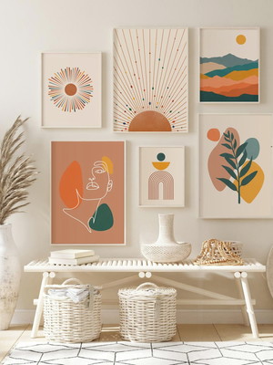 Quadros decorativos composição escandinavo moderno