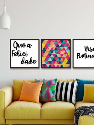Quadros decorativos frases que a felicidade vire rotina