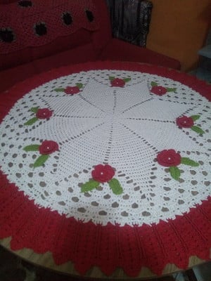 Toalha redonda de crochê