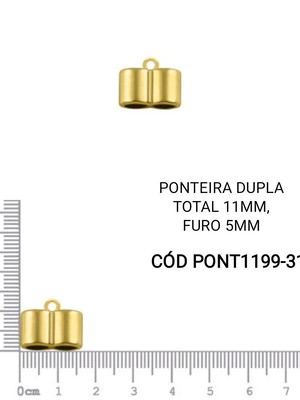 Ponteira dupla dourada (acima de 02 peças)*