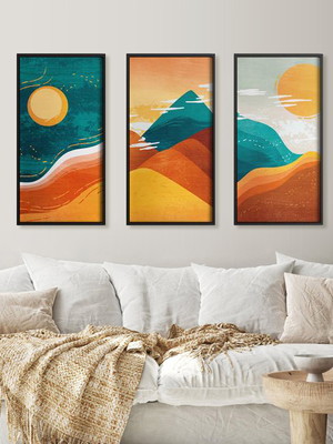 Quadros decorativos montanhas paisagem colorido premium
