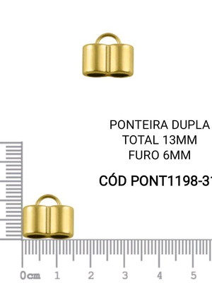 Ponteira dupla dourada (acima de 02 peças)*