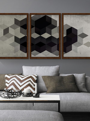 Quadros abstratos: com vidro