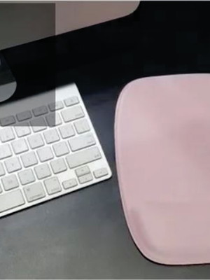 Mouse pad retangular com apoio - rosa