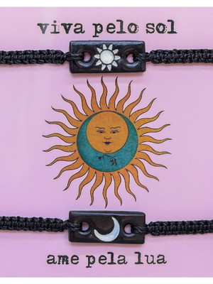 Pulseira casal sol e lua