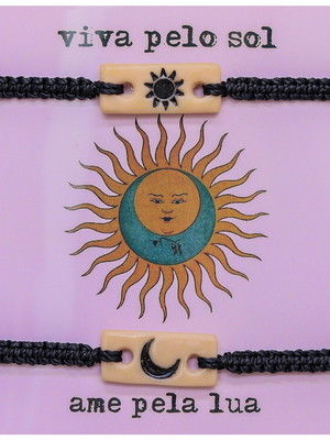 Pulseira casal sol e lua