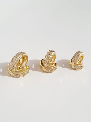 Trio brinco argola 10mm 12mm 14mm banhado ouro18k