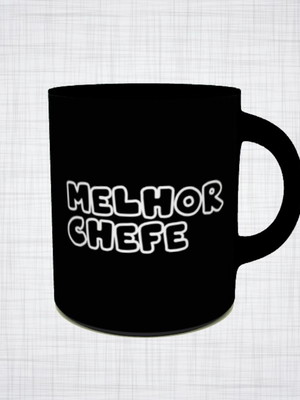Caneca porcelana preta melhor chefe