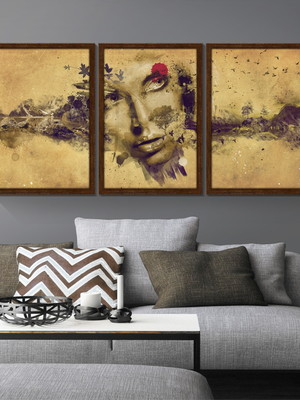 Quadros mulher abstrata com vidro