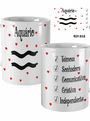 Caneca personalizada para presente signo aquário