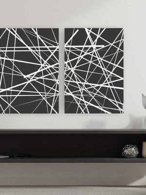 Quadro composição duplo multilinhas 95x63 sem moldura