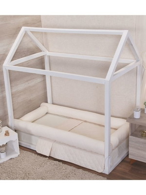 Kit solteiro cama montessoriano palha 4 rolo unissex