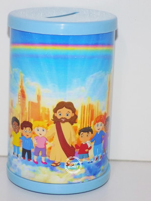 Cofrinho jesus e crianças