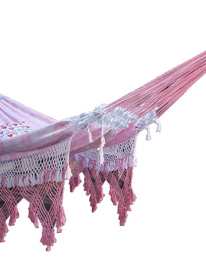 Rede dormir casal luxo king size 100% algo marquesa rosa bb