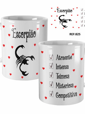 Caneca personalizada presente signo escorpião