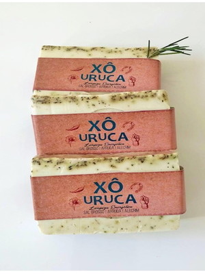 03 sabonetes xô uruca com sal grosso, arruda e alecrim