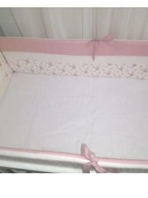 Kit berço menina floral slim 100% algodão