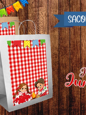Sacolinha kraft - festa junina