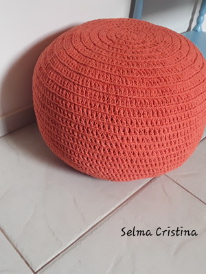 Puff de croche com capa removível
