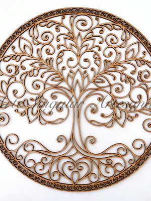 Mandala árvore da vida 5 mdf cru 40x40