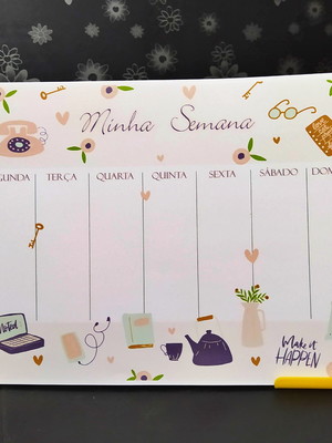 Planner semanal de mesa - minha semana