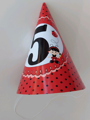 Chapéu de aniversário joaninha